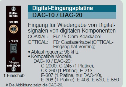 Accuphase DAC-10 optický vstup - input - 4