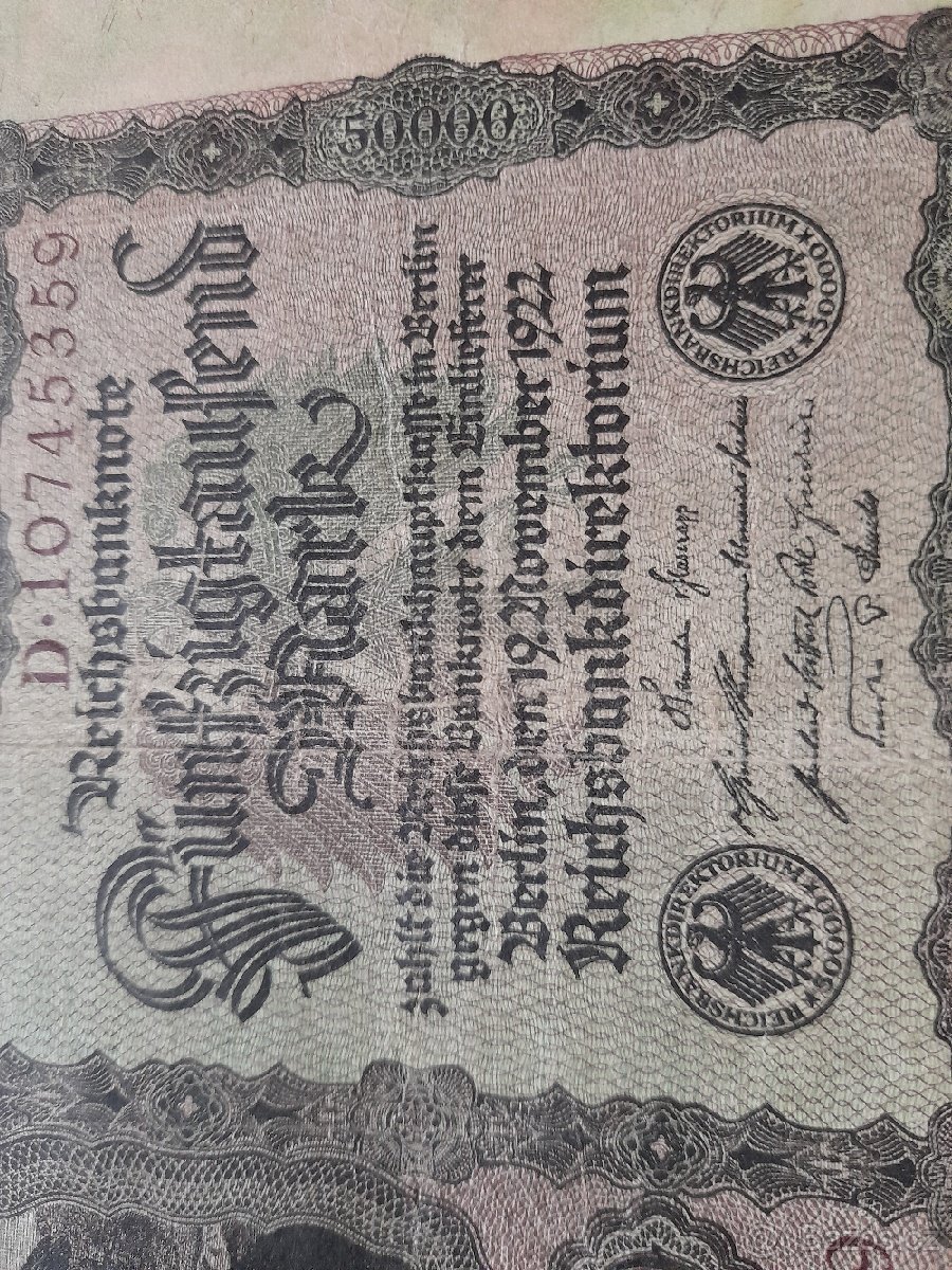 Stará německá bankovka z roku 1922 - 4
