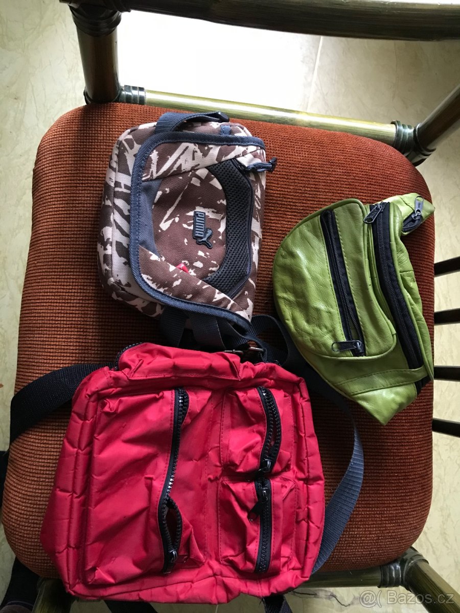 Červená textilní kabelka - 4