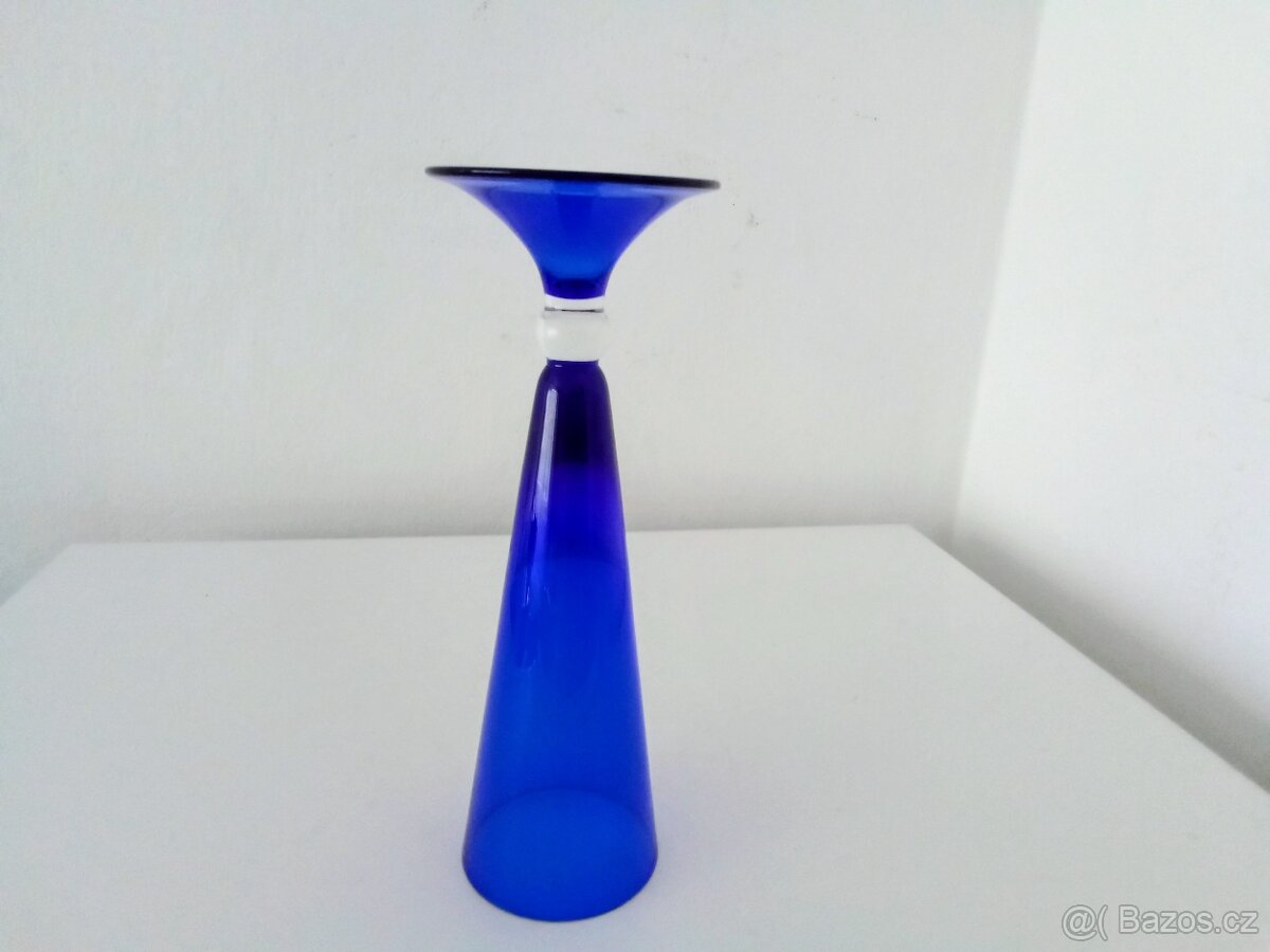 Modrá, skleněná váza - 4