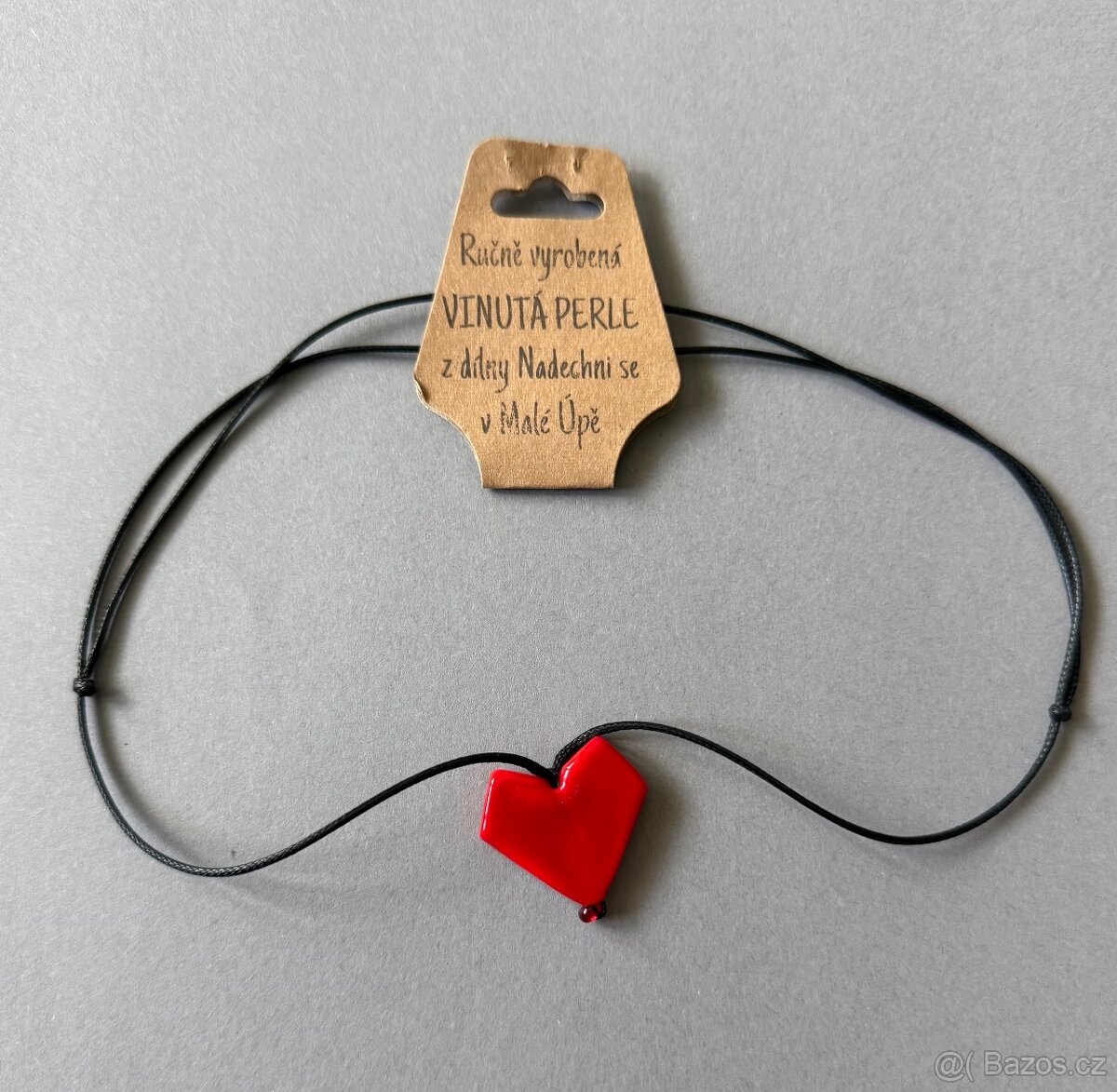 Náhrdelník srdce, hand made, nový, sleva 250 Kč. - 4