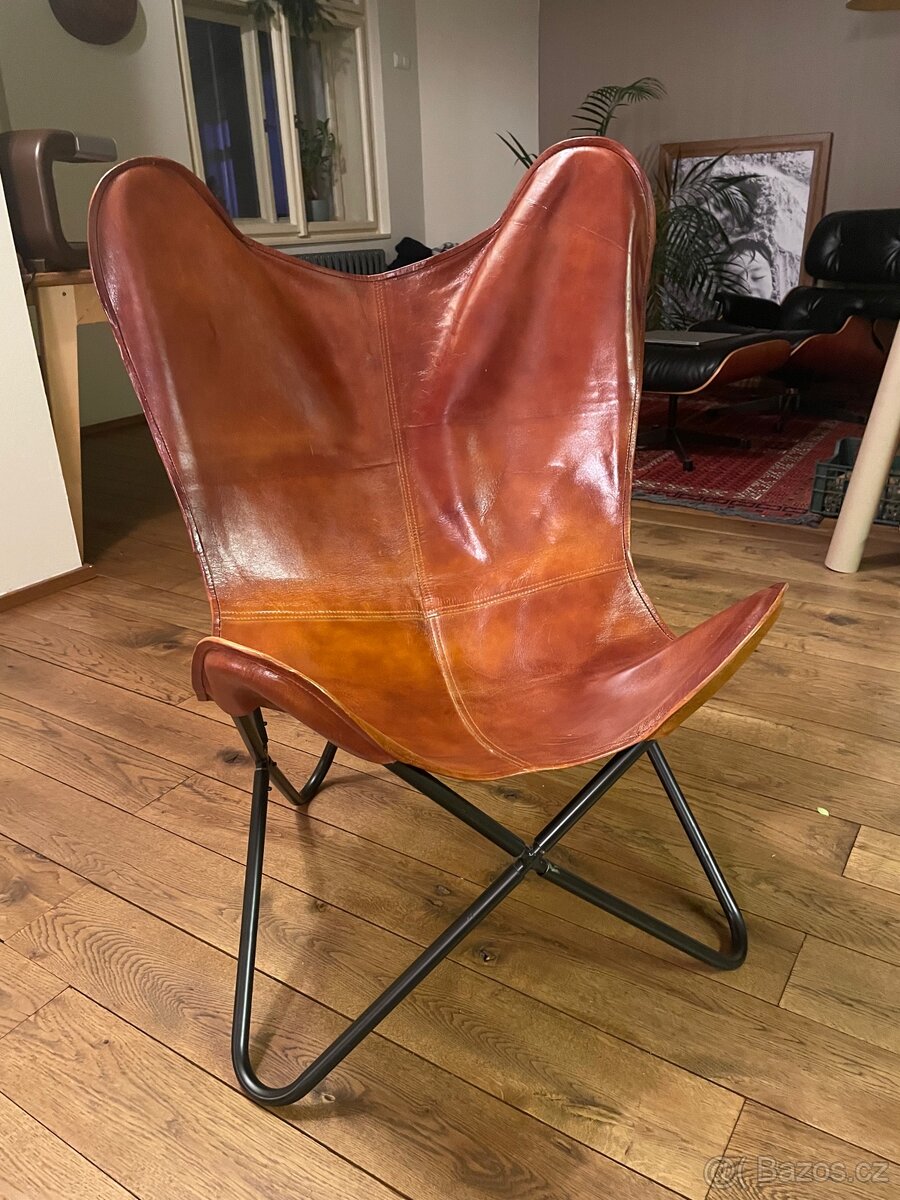 Kožené trubkové křeslo - 4