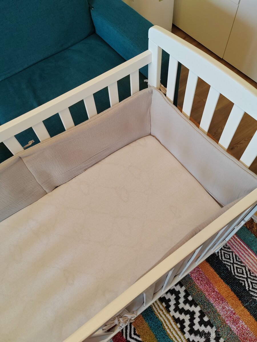 Dětská postýlka + matrace + mantinel - 4