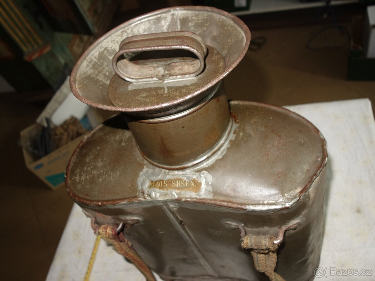 Plechové vědro vojenské ?, konvice na mléko na záda č.2 - 4