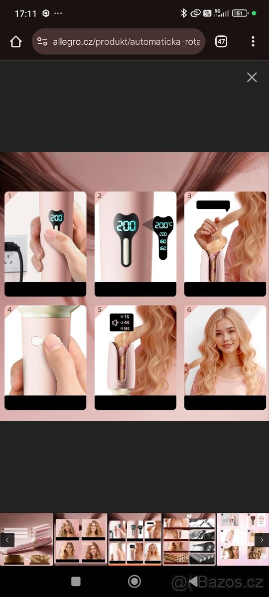 Keramická rotační kulma na vlasy - 4