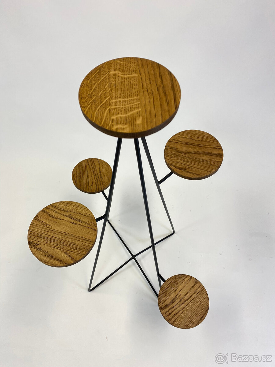 Květinový stojan s dubovými plochami na květiny - 4