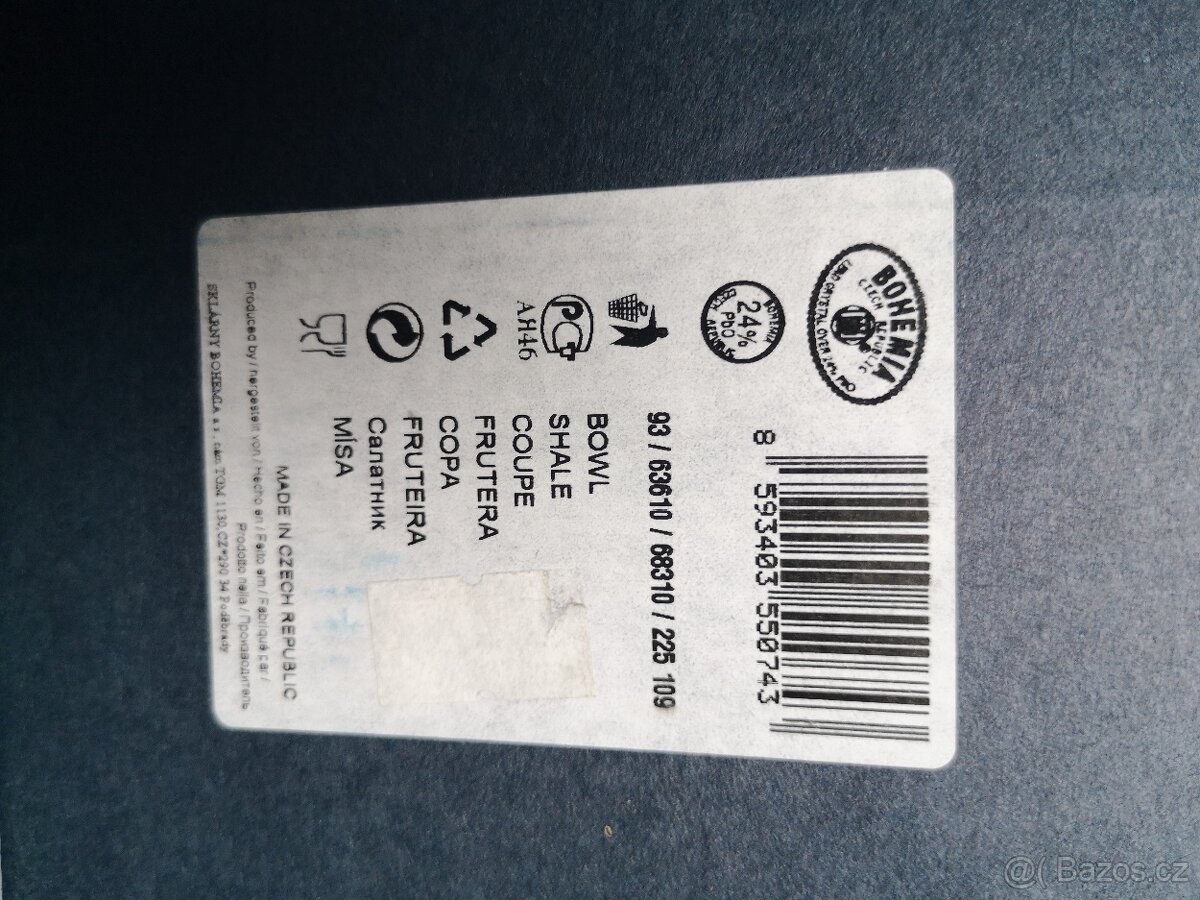 Křišťálová mísa Bohemia Crystal – broušený dekor ovoce, nová - 4