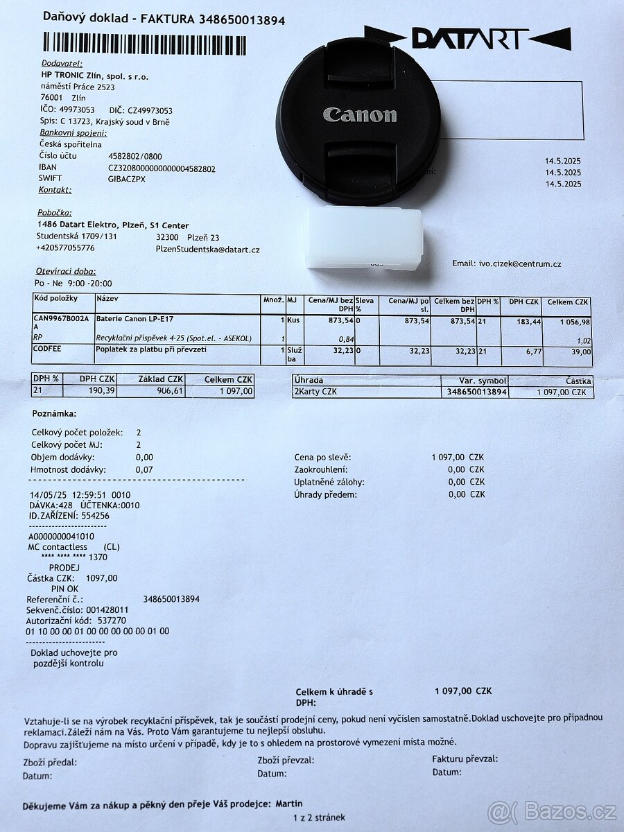 Originální akumulátor CANON LP-E17 - 4