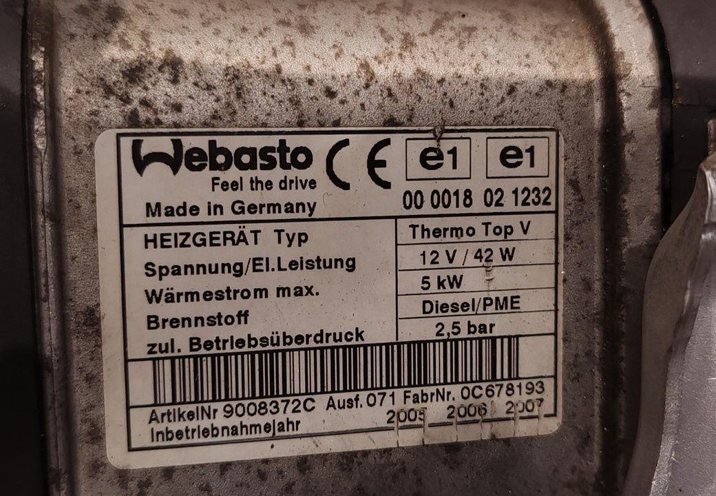 Nezávislé topení Webasto Thermo Top V - 4