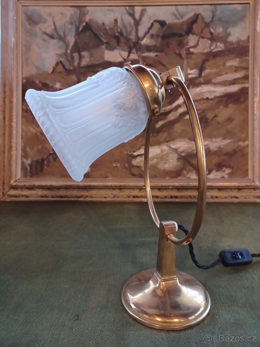 Mosazná lampička na stůl i stěnu - 4