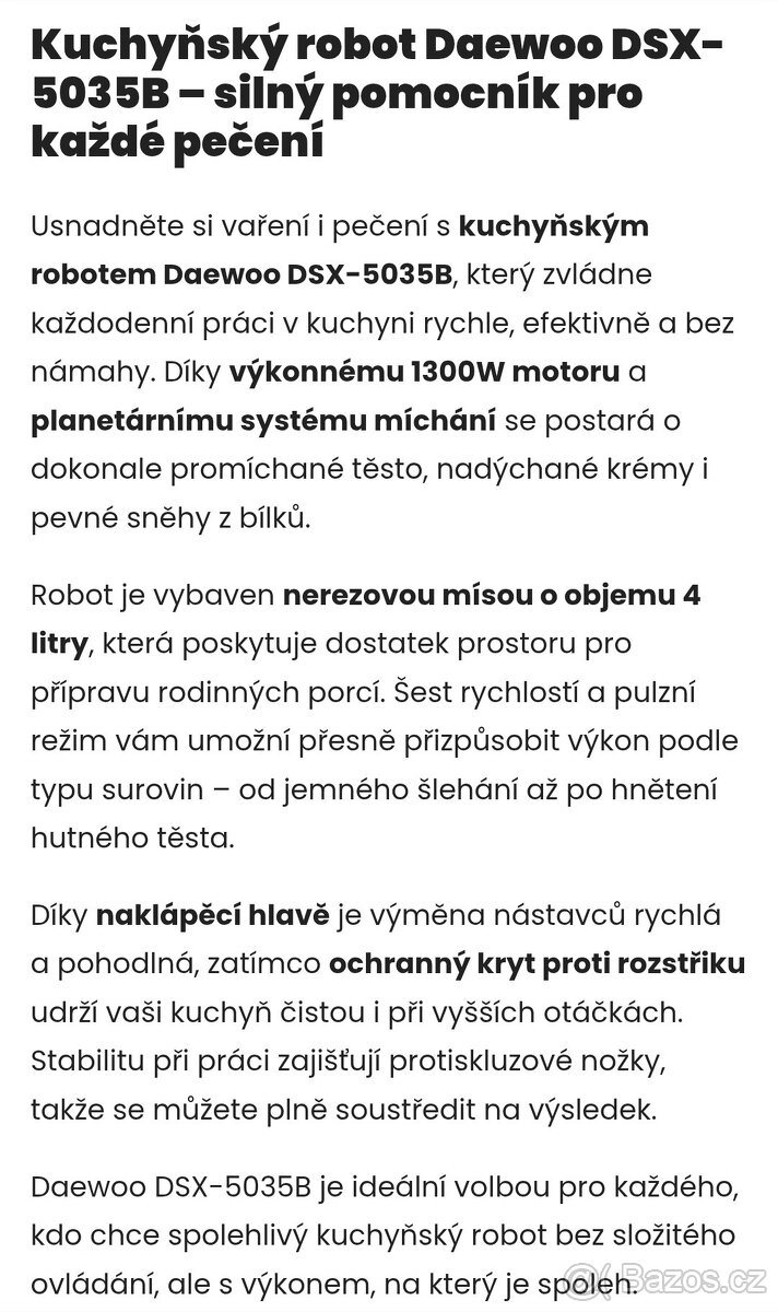 Kuchyňský robot Daewoo - 4