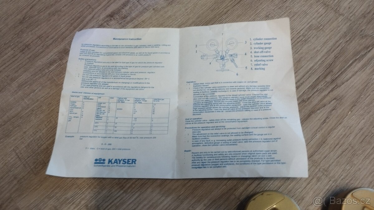 Autogen budíky kyslík,KAYSER-NOVÉ - 4