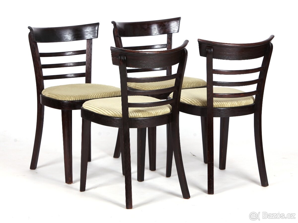 Přečalouněné jídelní židle THONET, 4 kusy - 4