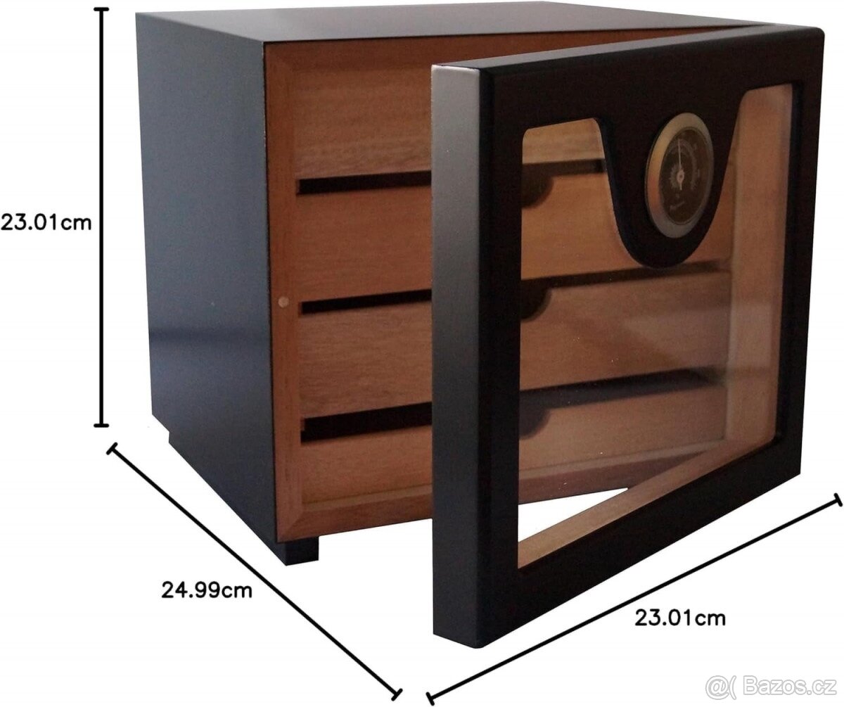 NOVÝ HUMIDOR na 60 doutníků cabinet černý - 4