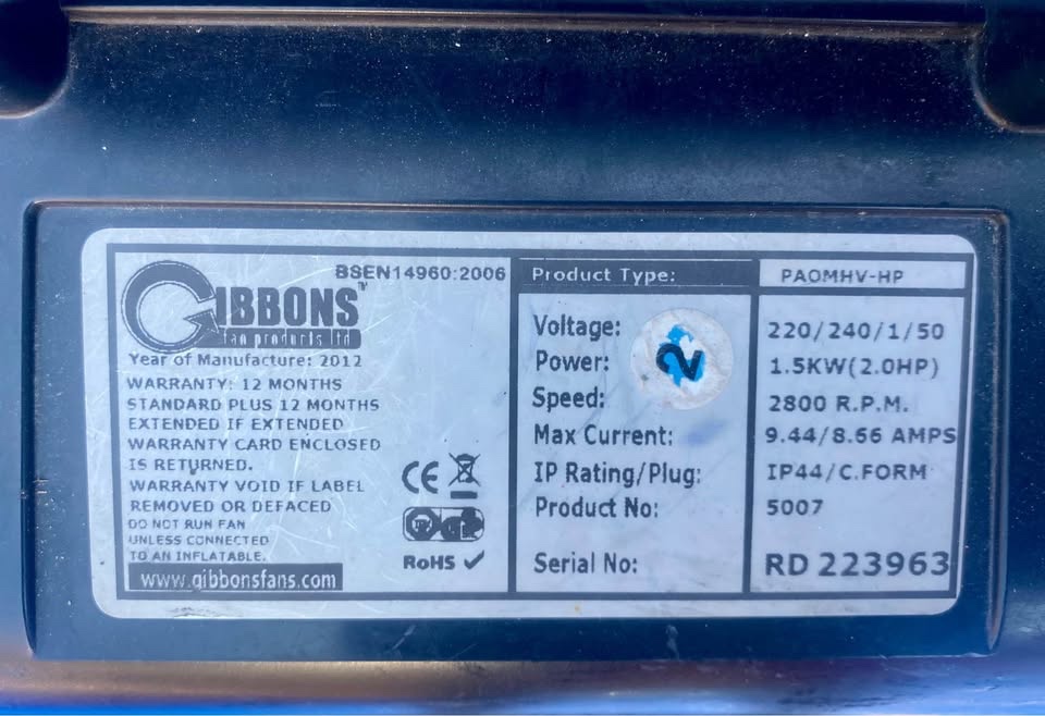 Gibbons 1,5 kW pro nafukovací atrakce - 4