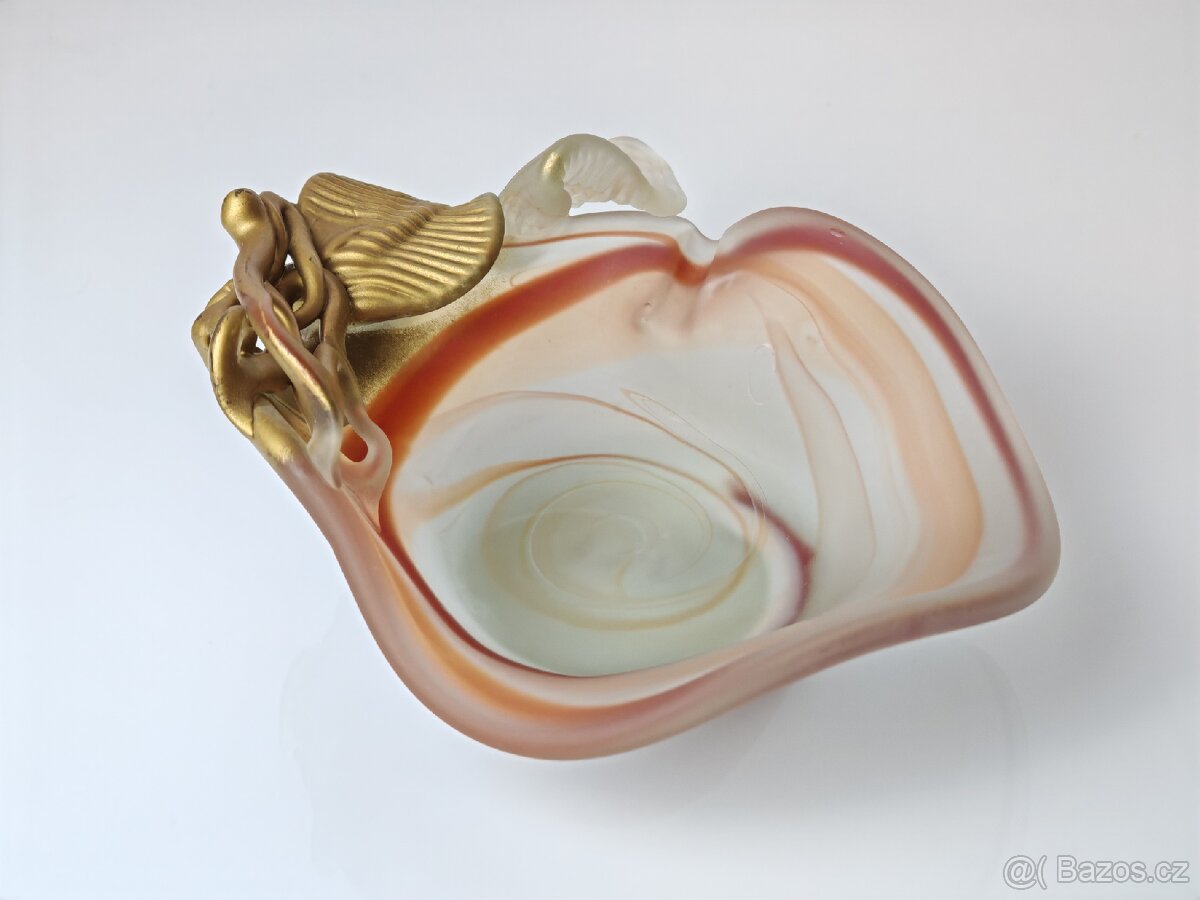 Stará skleněná mísa alá Loetz - 4