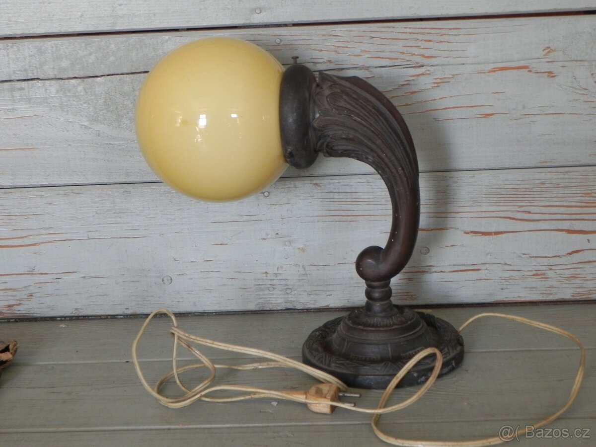 Stará secesní mosazná nástěnná lampa - 4