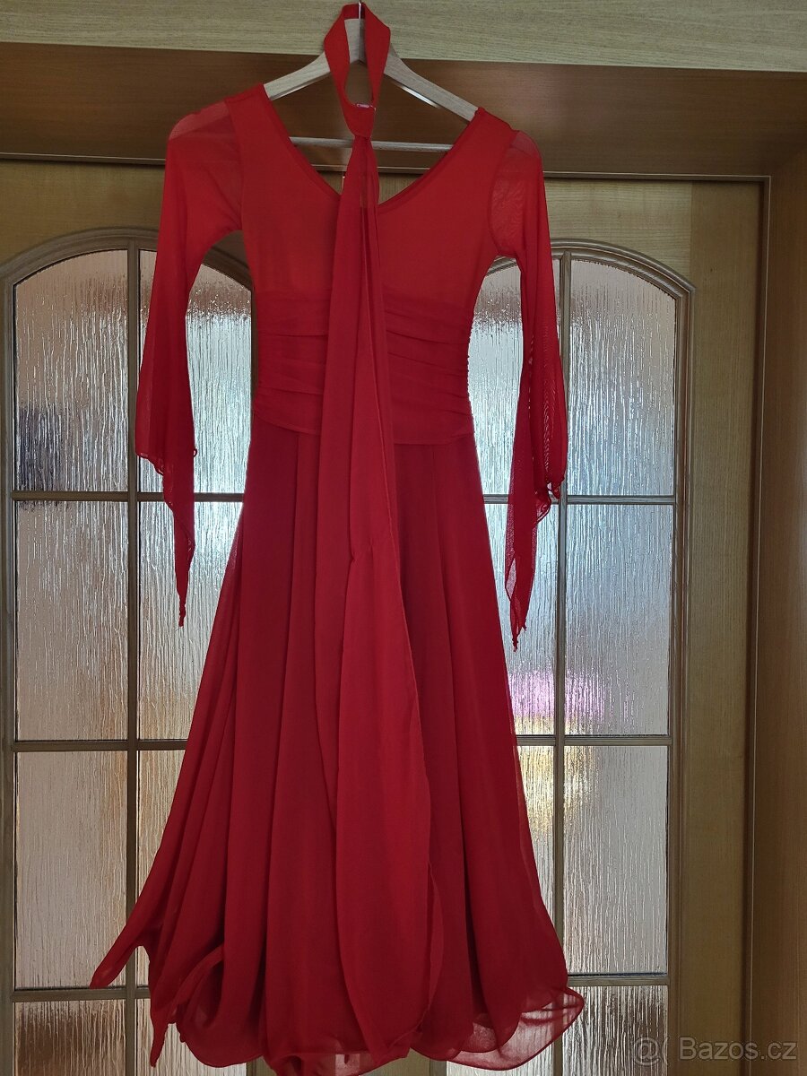 Společenské šaty pro standardní tanec - červené - 4