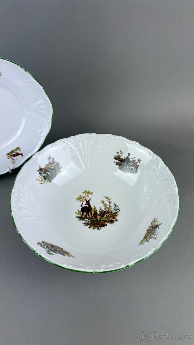 Jídelní sada, NOVÁ, myslivecký porcelán - 4