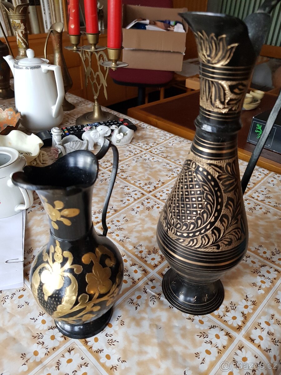 Mosazné vázy, misky, konvice - 4