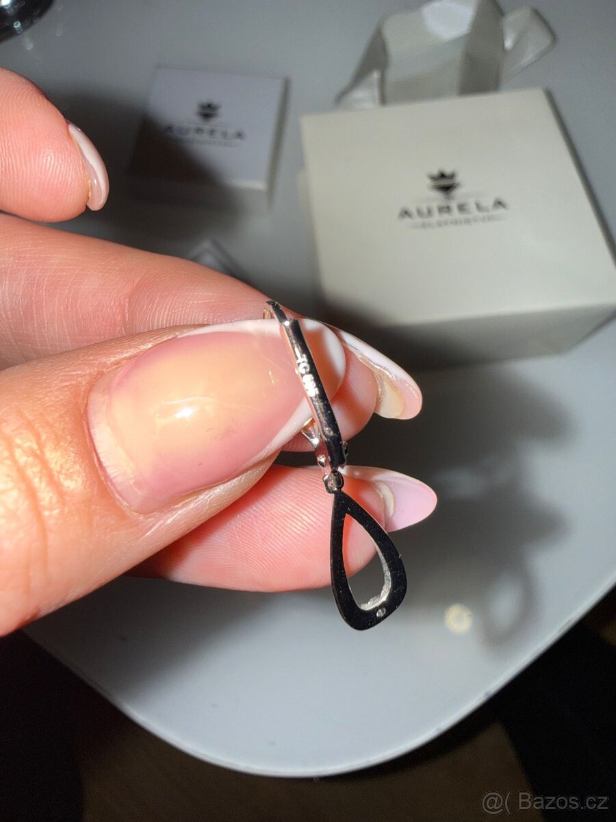 Náušnice z bílého zlata 14 karátů - 4