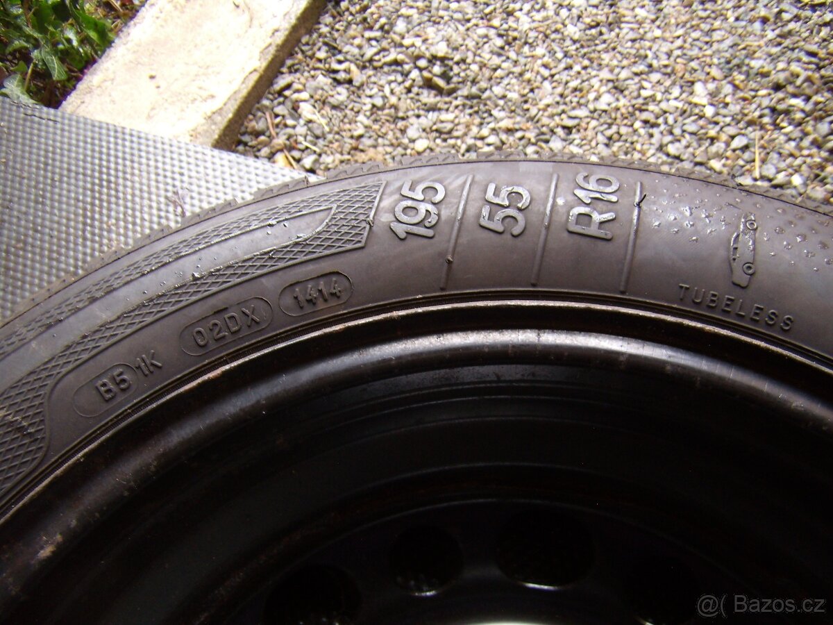 1x kolo Citroen Peugeot 4x108 6x16 ET23 Kleber 195/55 R16 - 4