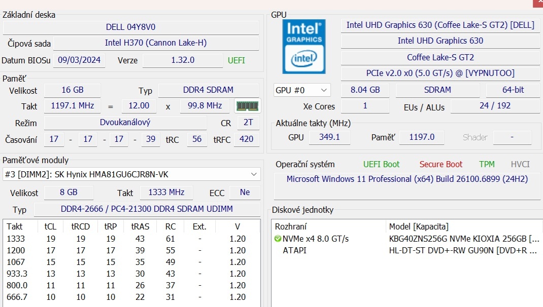 Dell OptiPlex SFF 3060 Intel I5-8500T 8/16GB/ 256GB SSD,W11 - 4