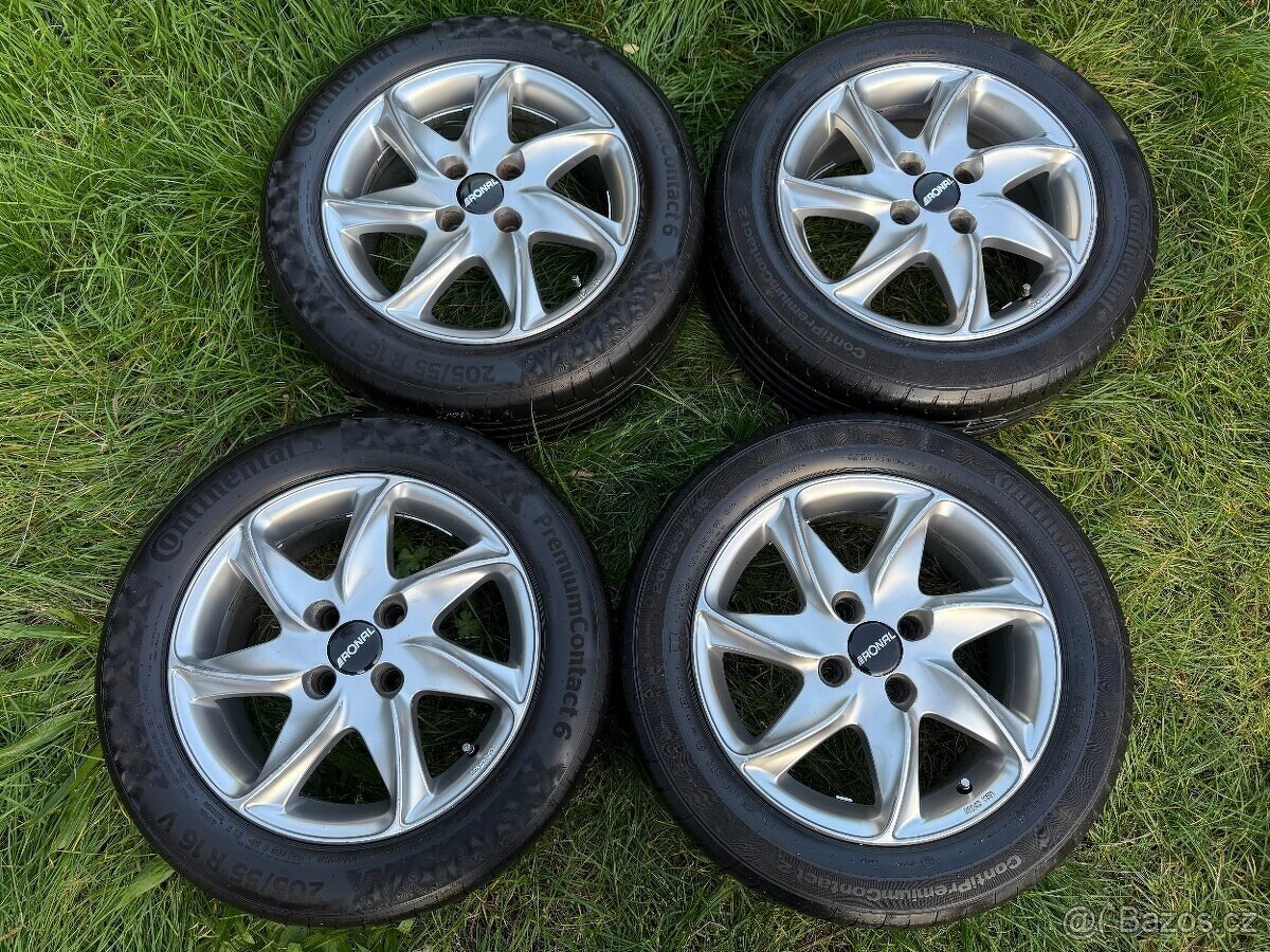Kompletní letní Alu kola RONAL - 205/55 R16 - 4x108 - 4