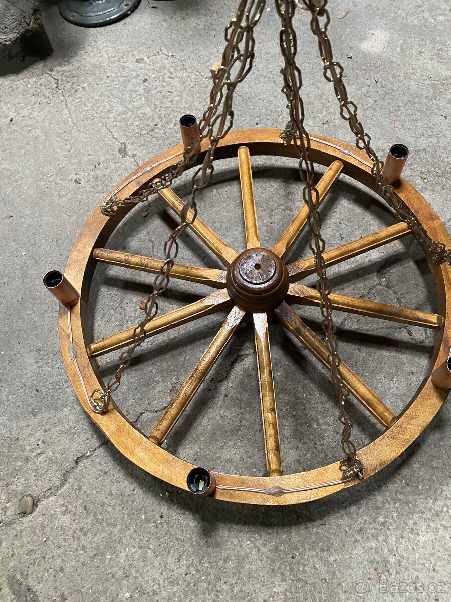 Rustikalni / loukoťový lustr - 4