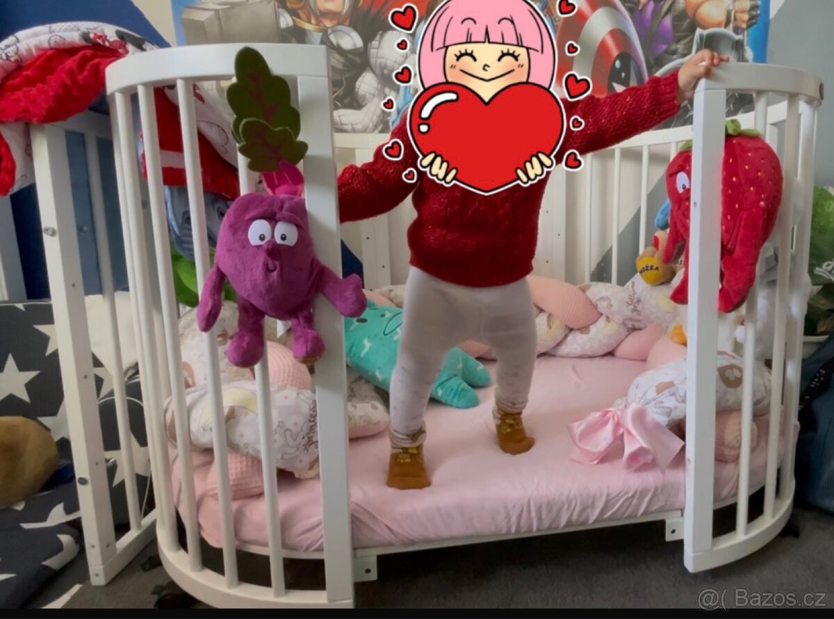 Oválná postýlka Royal Sleep 9v1 bílá - 4