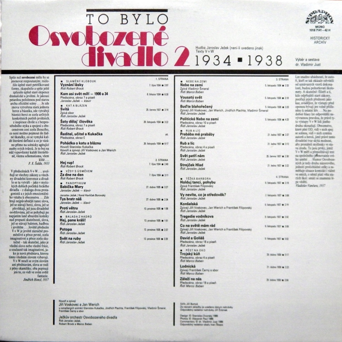 LP Jan Werich + Osvobozené divadlo 1928÷1938 - 4