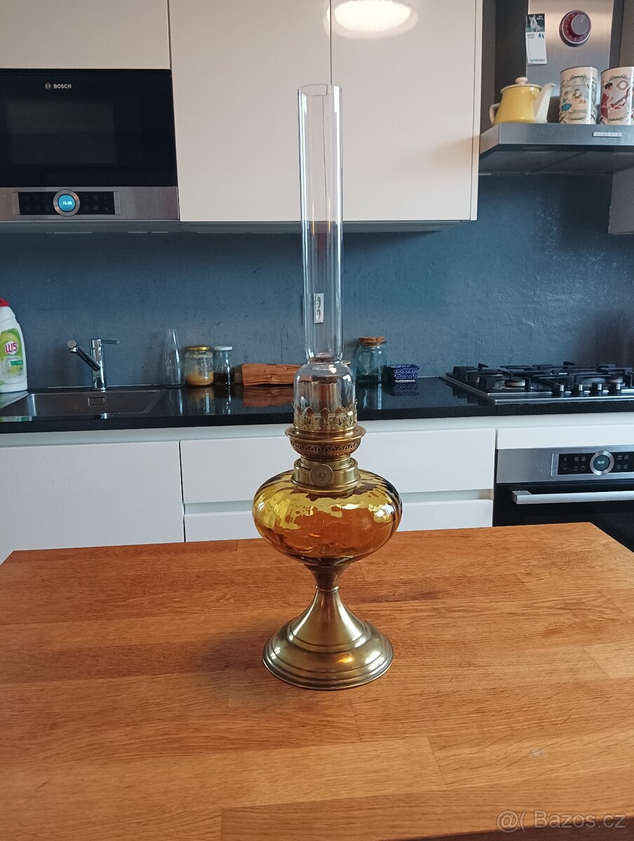 STAROŽITNÁ ART DECO PETROLEJOVÁ LAMPA GAUDARD, 20.–30. LÉTA - 4