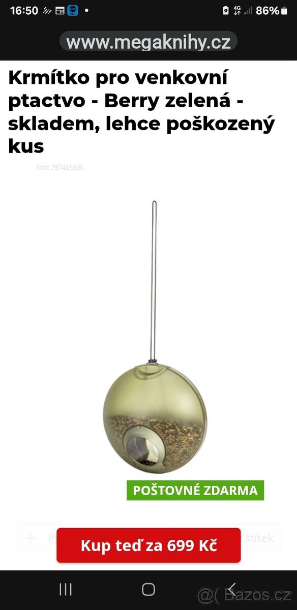 Nové závěsné krmítko plastia/berry 4,1l - 4