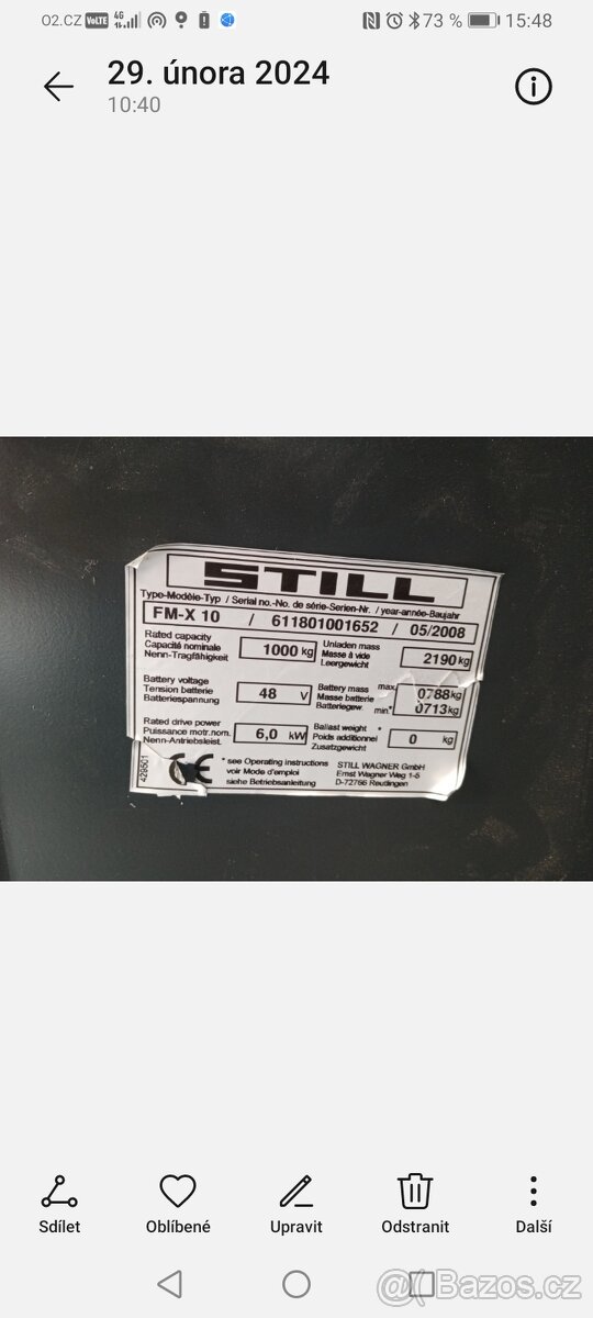 Vzv still FM-X 10, Váha LTW15A - 4