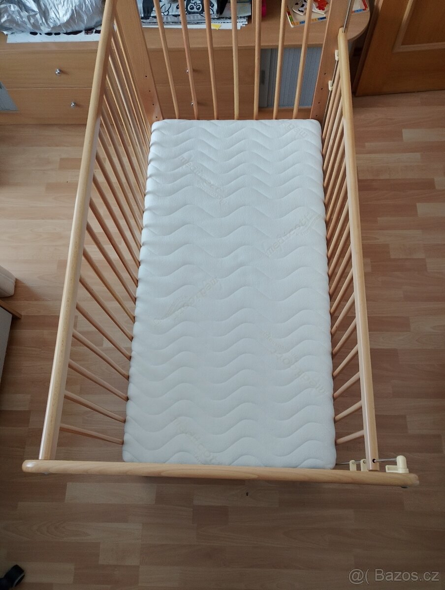 Dětská postýlka, masiv buk. - 4