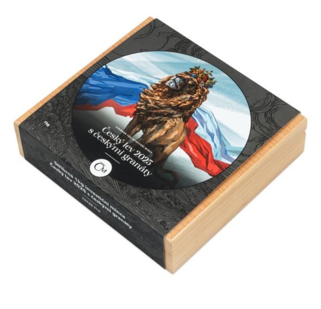 Stříbrná kilogramová investiční mince - Český lev s granáty - 4