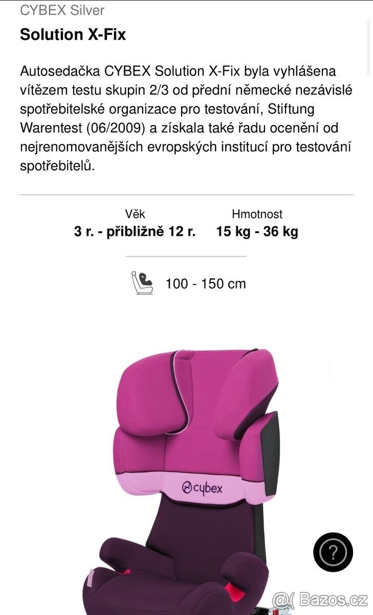 Autosedačka Cybex Solution X-FIX, ECE R 44/04 - 4