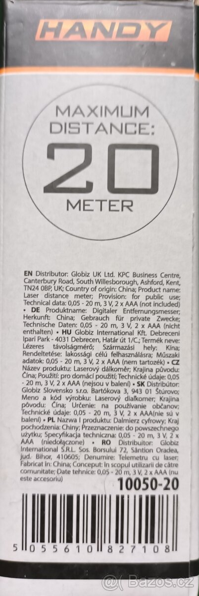 Prodám NEPOUŽITÝ laserový měřič zn. HANDY - 4