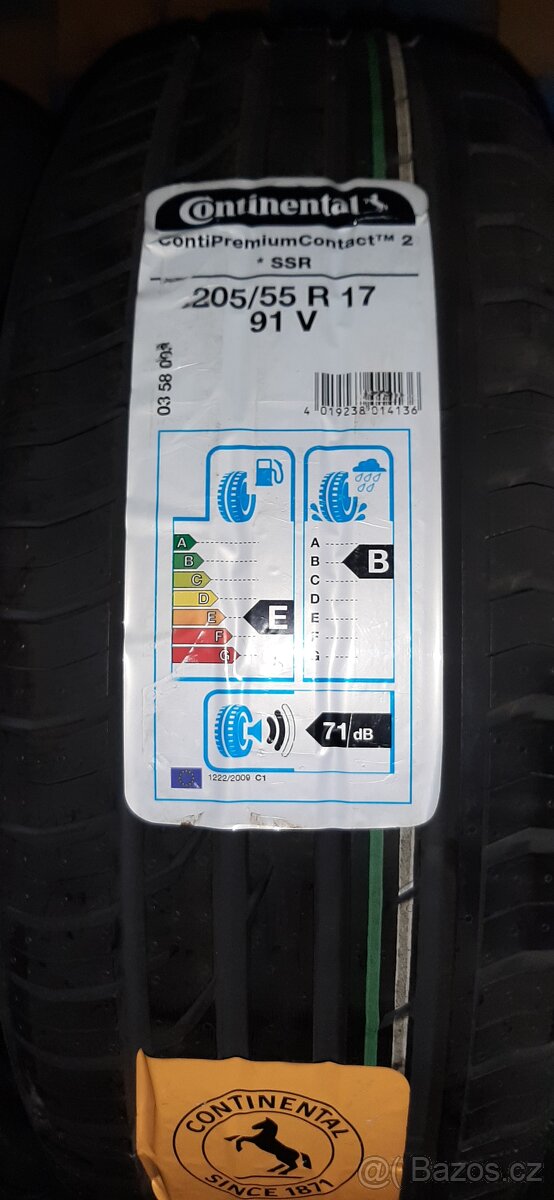 Pneu Continental  205/55 R17 91V SSR nepoužité dva kusy - 4