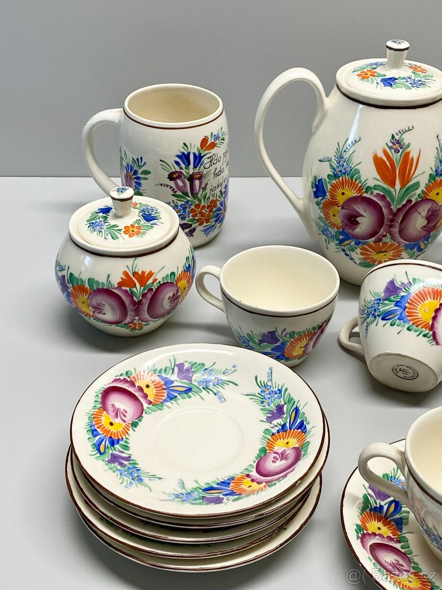 porcelán servis čajový kávový servis hrnek konvička - 4