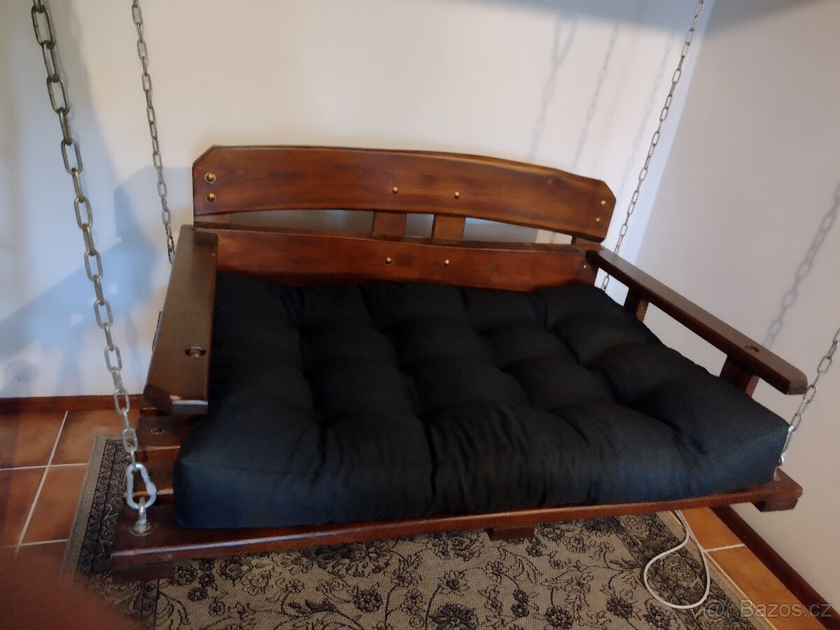 Závěsná sedací houpačka ,masiv ořech - 4