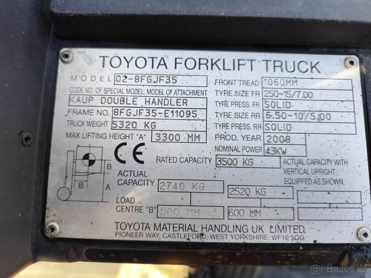 Vysokozdvižný vozík Toyota 8FGJ35 - 4