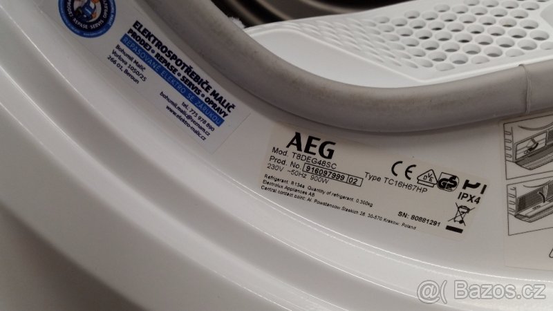 Sušička AEG T8DEG48SC, REPASOVANÁ SE ZÁRUKOU - 4