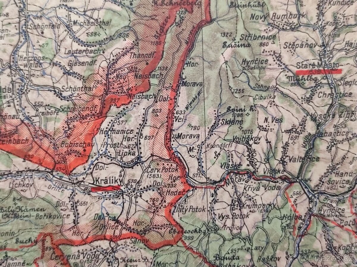 Strará mapa - Východní Čechy, Orlické hory a Severní Morava - 4