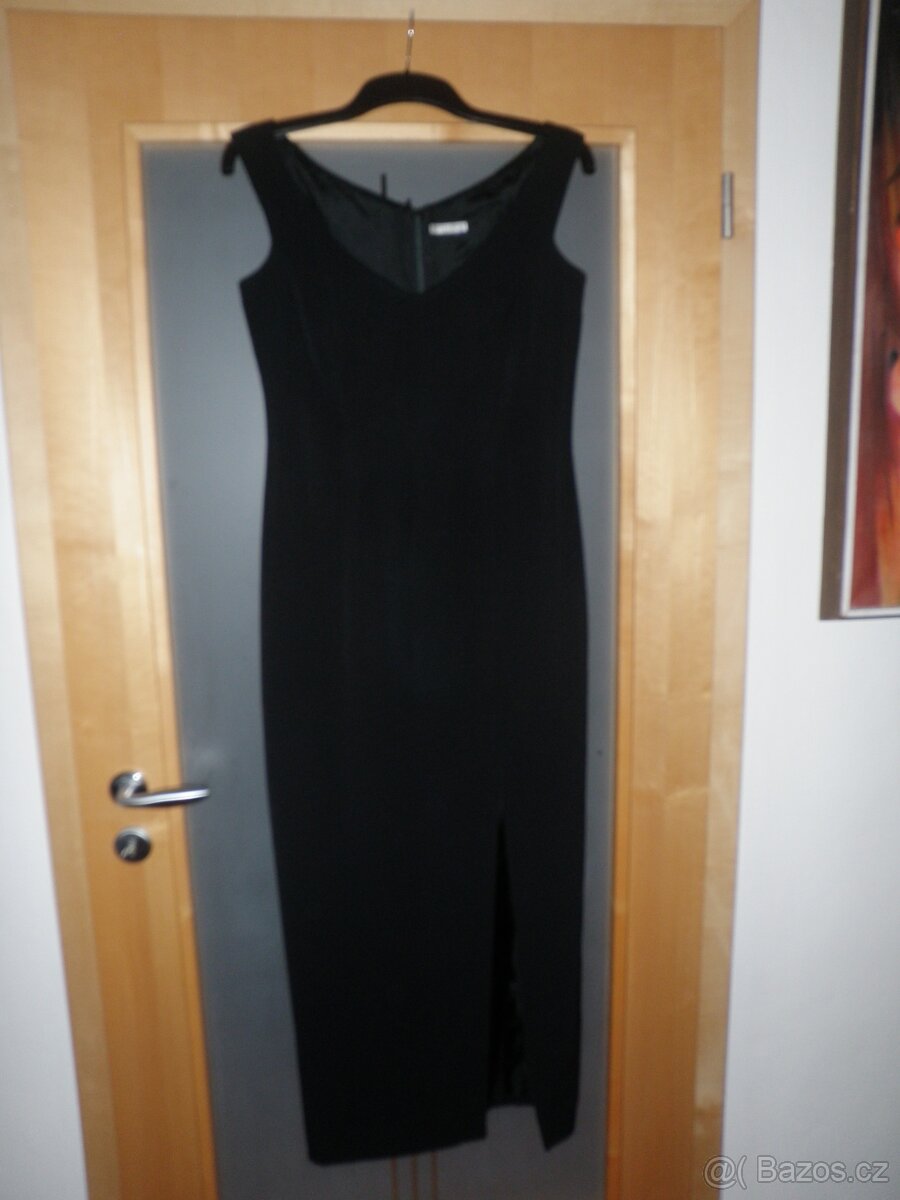 luxusní dlouhé černé šaty - vel. S/M - 4