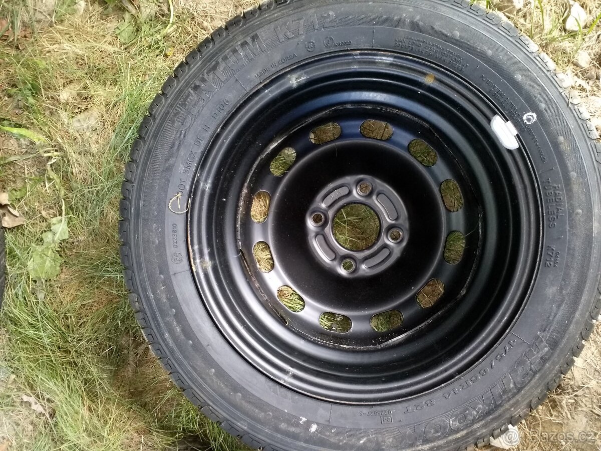 Prodám disk s pneu ford 175x65x14 4x108 et 47,5 - 4