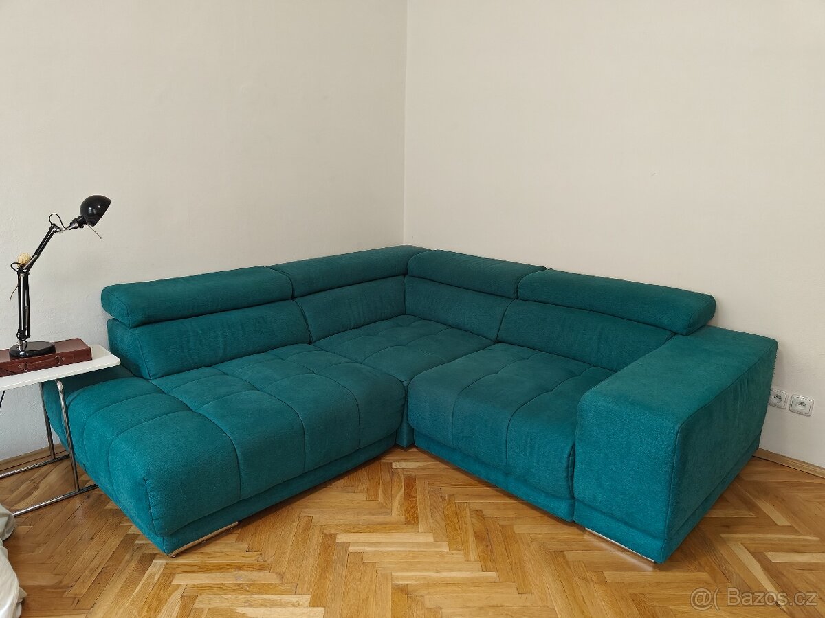 NA PRODEJ: Moderní rohová pohovka v tyrkysové barvě – ve výb - 4