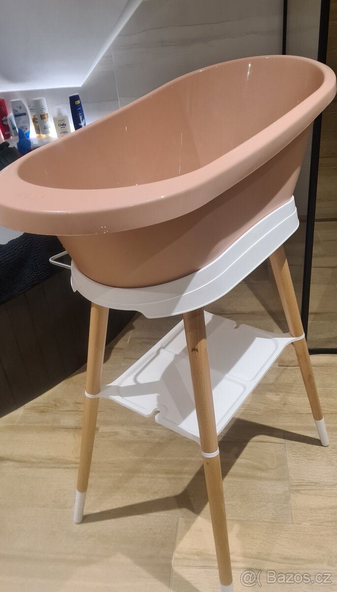 Bébé Jou Sada vaničky a stojanu Sense Edition - Pale Pink/Wh - 4