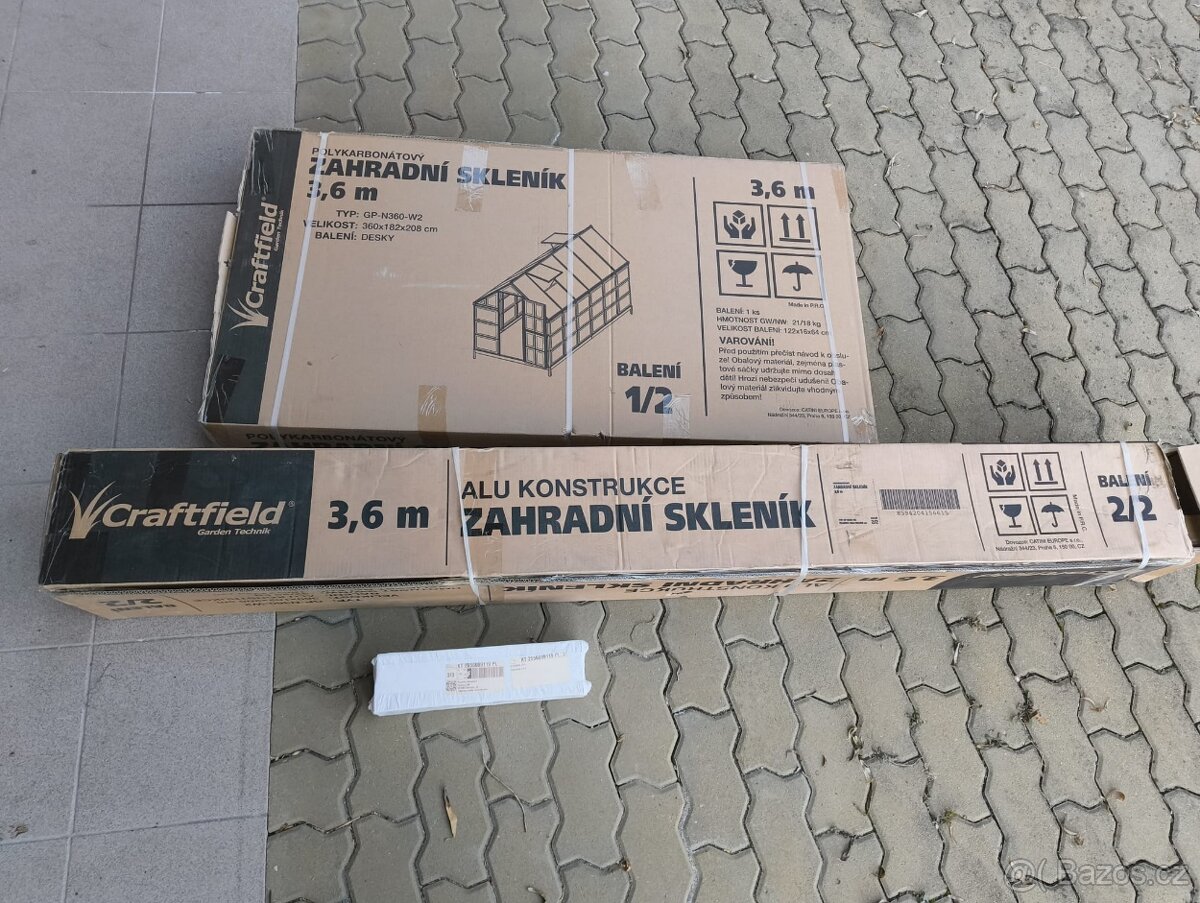 Nový nevybalený zahradní skleník CRAFTFIELD 3,6m - 4