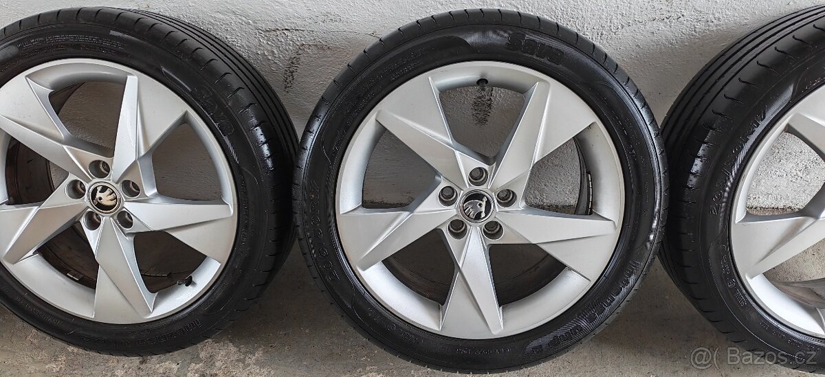 Alu kola Škoda Volans 5x100 s letní pneu 205/50R17 - 4